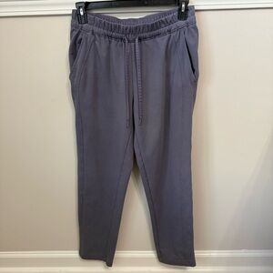 Athleta Retroterry Tapered Ankle Pant Mid Rise Stretch Drawstring Purple Sz PM